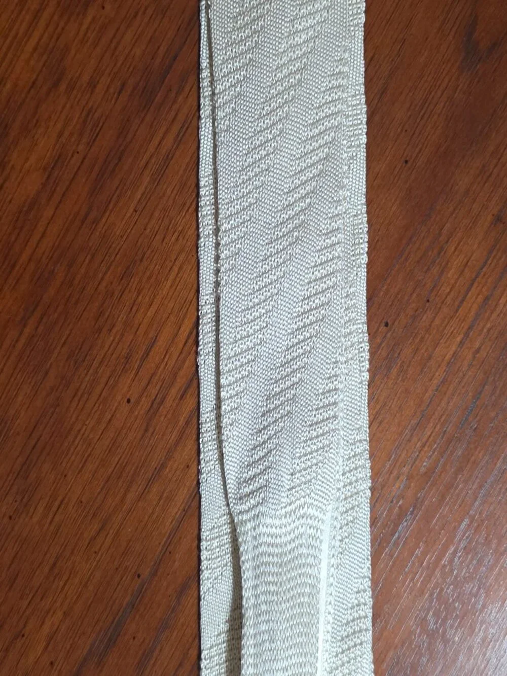 BOSS Hugo Boss Square End Knit Tie Off White Cream Diagonal Texture Italy